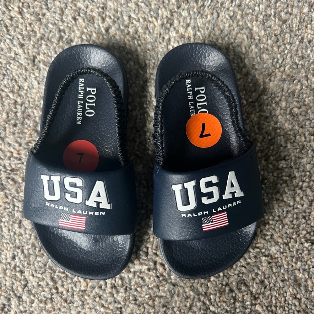 Polo Ralph Lauren Toddler Boy Slides / Flip Flops Size 7